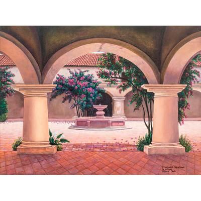 Former Capuchin Convent,'Signed Stretched Realist Painting of Ancient Building'