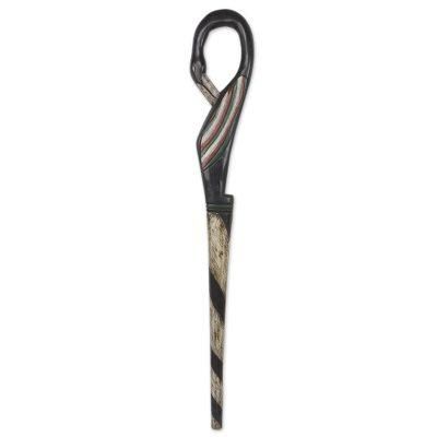 Wood walking stick, 'Sankofa Bird'