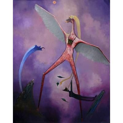 'Flying Personage' (2007) - Abstract Surrealist Painting