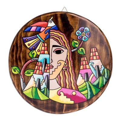 My Roots,'Hand-Painted Wood Wall Plaque'