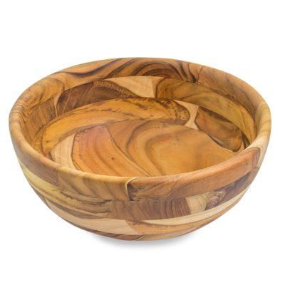 Forest Mosaic,'Guatemalan Teak Wood Artisan Handmade 10-inch Bowl'