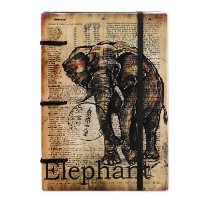 Great Minds,'Cotton Bound Paper Journal with Elephant Motif'