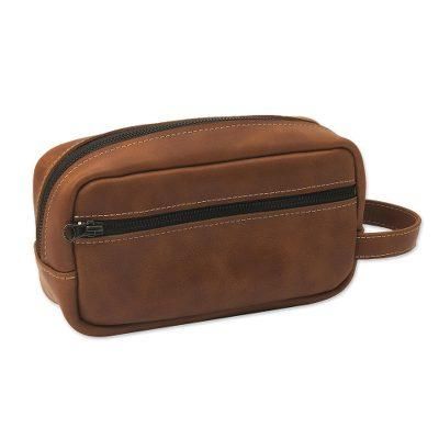 Adventurer in Camel,'Men's Camel Brown Leather Toiletry Case from Peru'