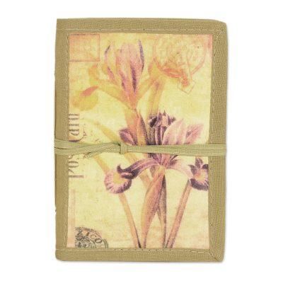 Handmade paper journal, 'Iris Voyage'