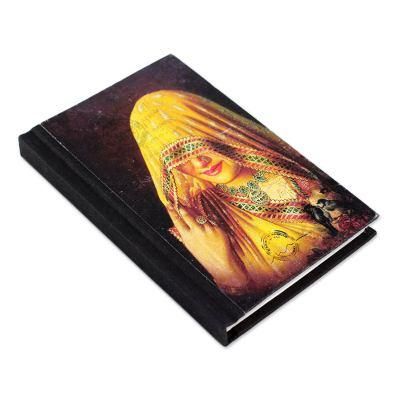 Handmade paper journal, 'Ghoonghat Muse'