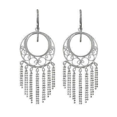 Raining Romance,'Sterling Silver Chandelier Earrings from Thailand'