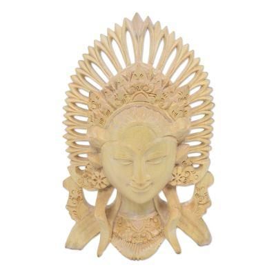 Balinese Janger Dancer,'Balinese Janger Dancer Mask in Crocodile Wood'