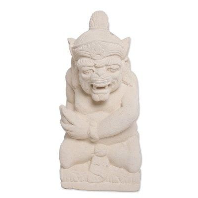 Merdah,'Hand-Carved Sandstone Sculpture of Merdah from Bali'