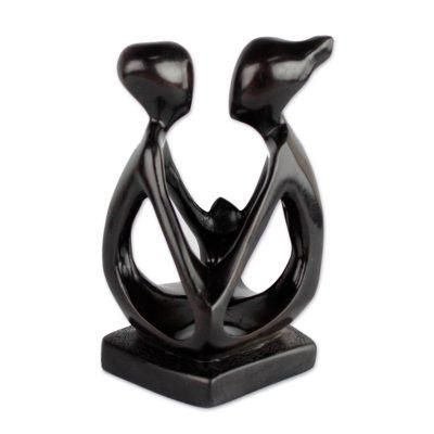 Family Unity,'Black Ebony Wood Family-Themed Sculpture from Ghana'