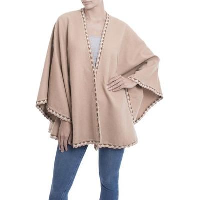 Cozy Holiday in Caramel,'Alpaca Blend Ruana in Caramel from Peru'