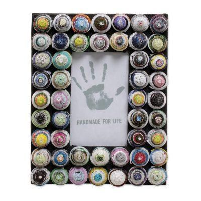 Colorful Shrines,'3x5 Recycled Paper Photo Frame with Circle Motifs'