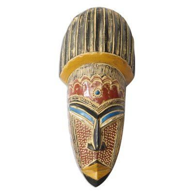 May Kudi,'Hand Crafted West African Wood Wall Mask from Ghana'