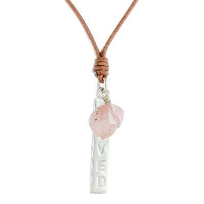Loved,'Romantic Rose Quartz Pendant Necklace from Guatemala'