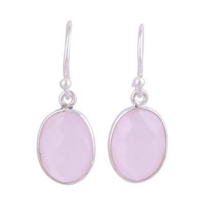 Bashful Rose,'Faceted Rose Quartz Earrings Totaling 12 Carats'