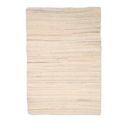 Subdued Style,'Beige and Azure Recycled Cotton Area Rug from India (3x4.5)'