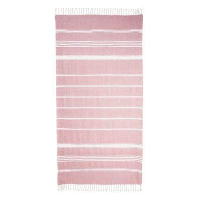Fresh Relaxation in Carnation,'Handwoven Cotton Beach Towel in Carnation from Guatemala'