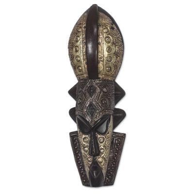 Volta Chief,'Royalty-Themed Sese Wood African Mask from Ghana'