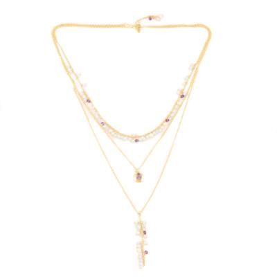 '18k Gold-plated Multi-gemstone Pendant Necklace from India'