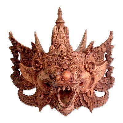 Naga Basukih,'Balinese Handmade Cultural Protective Dragon Wood Mask'