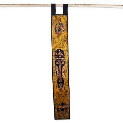 'Culturally-Inspired Batik Cotton Wall Hanging in Yellow'