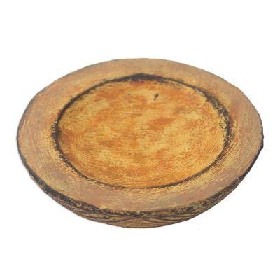 Brown Ewe Agbah,'Hand Crafted Aged Ceramic Catchall For Decorative Use Only'