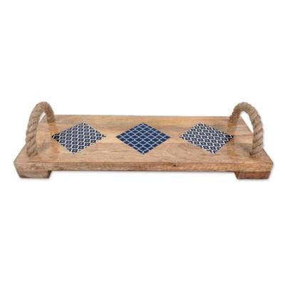 Delhi Style,'Wood and Resin Serving Board from India'