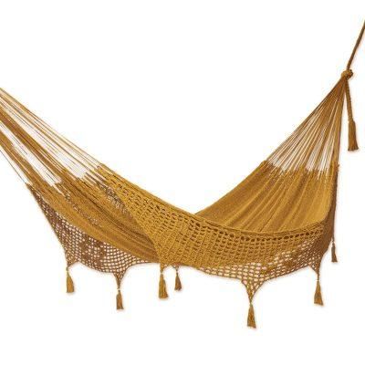 Mirage in Amber,'Hand Crafted Amber Cotton Hammock (Triple)'