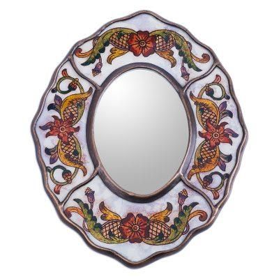Mirror, 'White Colonial Wreath'