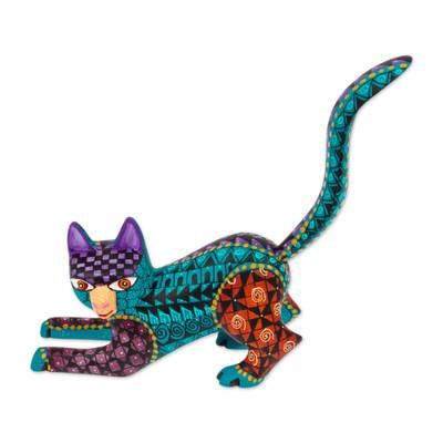 Mountain Fox,'Colorful Fox Alebrije Sculpture'