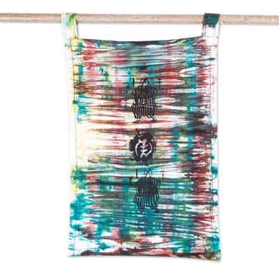 Our Culture,'Colorful Batik Cotton Wall Hanging with African Symbols'