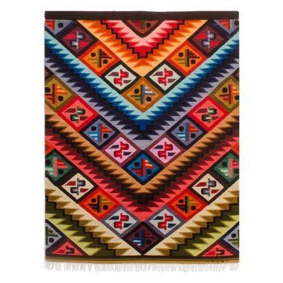 'Rainbow Alphabet' - Wool Geometric Tapestry Wall Hanging