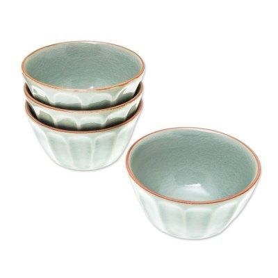 Simple Thai,'Celadon Ceramic Bowls from Thailand (Set of 4)'