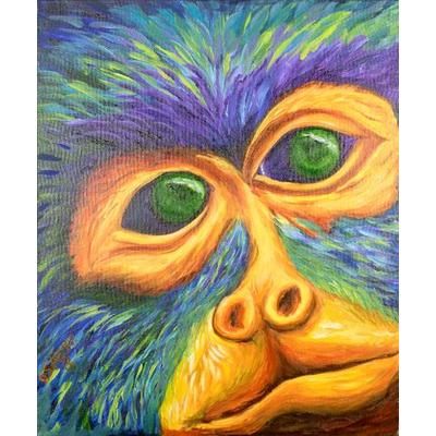 Howler,'Signed Expressionist Howler Monkey Painting from Costa Rica'