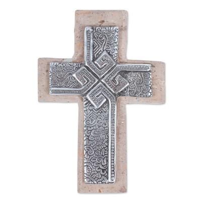 Timeless Faith,'Handcrafted Classic Pewter and Reclaimed Stone Wall Cross'