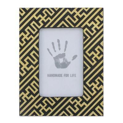 Weaving Lines,'Lacquered Wood Picture Frame (4x6)'