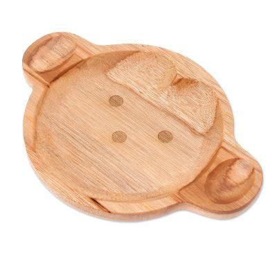 Playful Monkey,'Monkey-Themed Teak Wood Serving Plate from Thailand'
