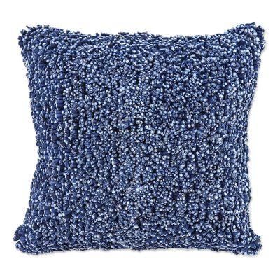Popcorn in Navy,'Hand Knit Navy Cotton Cushion Cover from Thailand'