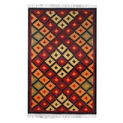 Take Care,'Indian Wool Area Rug with Diamond Pattern (3 x 5)'