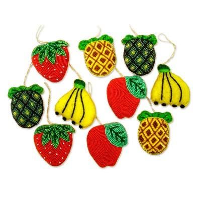 Luscious Fruit,'Beaded ornaments (Set of 10)'