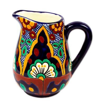 Hidalgo Fiesta,'Artisan Crafted Ceramic Pitcher from Mexico'