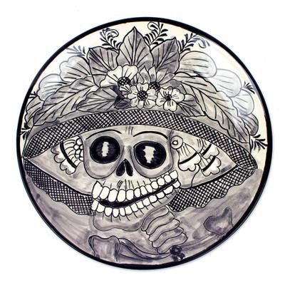 Beautiful Catrina,'Handmade Catrina Decorative Ceramic Plate'