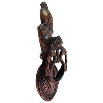 Avian Melody,'Copper Plated Brass Door Knocker Bird Shape from India'