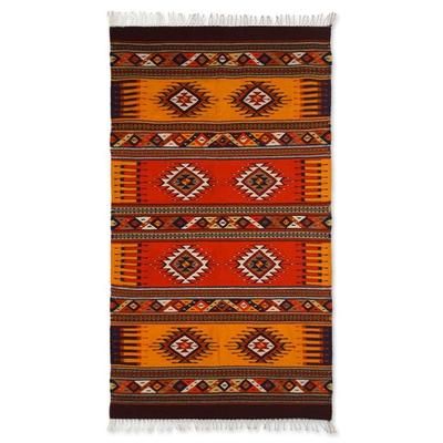 Summer's Day,'Zapotec wool rug (4.5x7)'