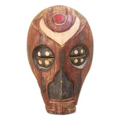 Dragon,'Hand Carved African Sese Wood Mask'