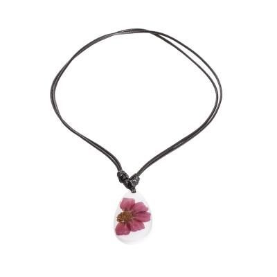 Kindness Dahlia,'Purple Natural Dahlia Flower and Resin Pendant Necklace'