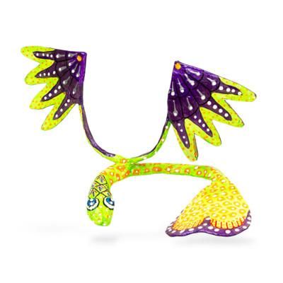 Colorful Quetzalcoatl,'Bright Hand Painted Quetzalcoatl Alebrije Sculpture'