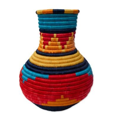 Sierra Nevada,'Guacamayas Natural Fiber Decorative Vase from Colombia'