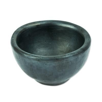 Oaxaca Customs,'Mexican Handcrafted Barro Negro Bowl'
