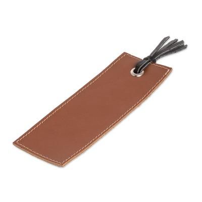 Evening Reading,'Handcrafted Brown Leather Bookmark with Black Fringes'