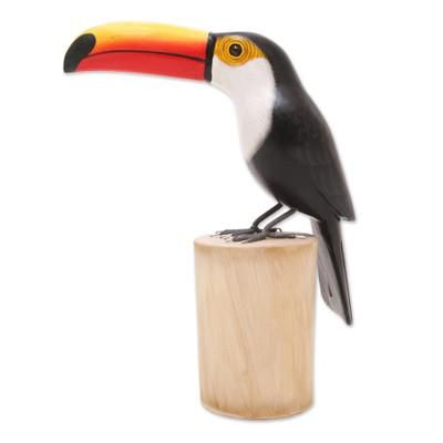 Tropical Toucan,'Artisan Hand-Carved Bird Sculpture'
